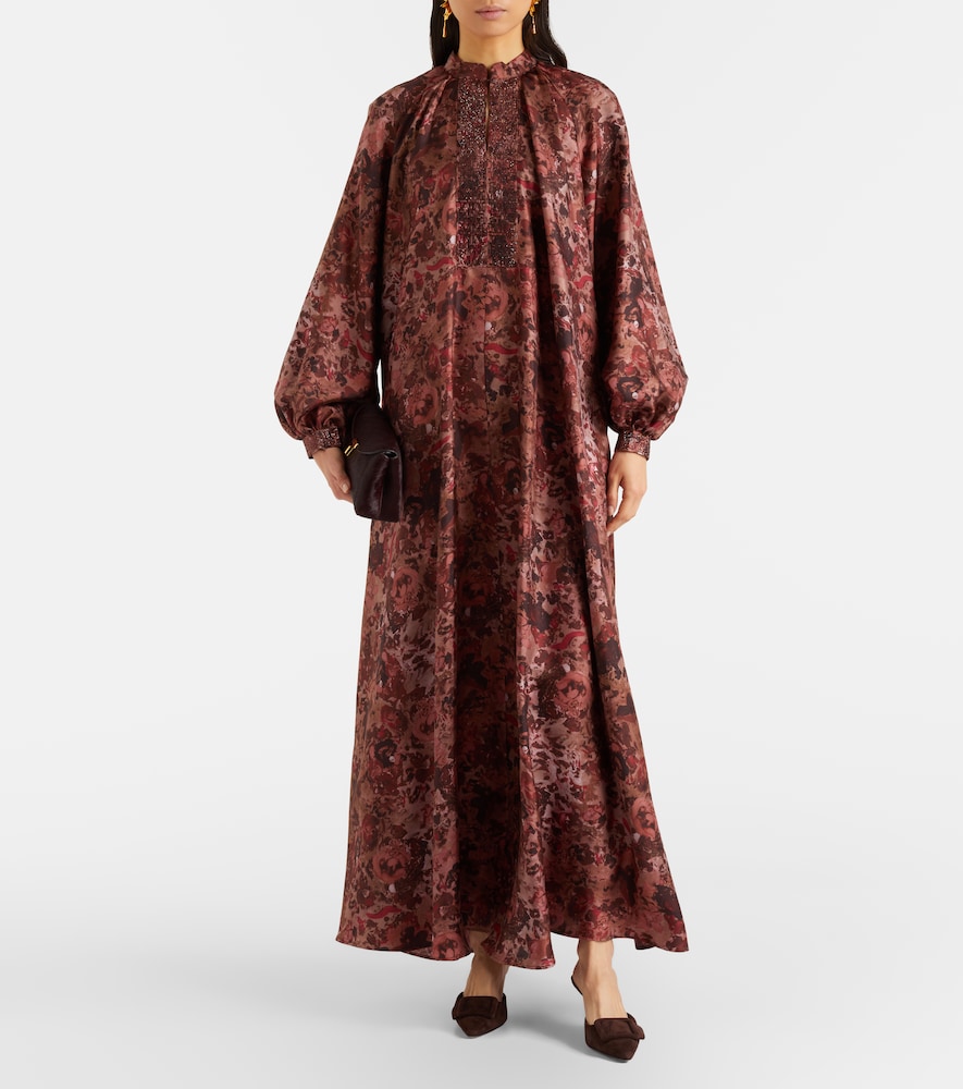 Max Mara Alpe embellished silk maxi dress