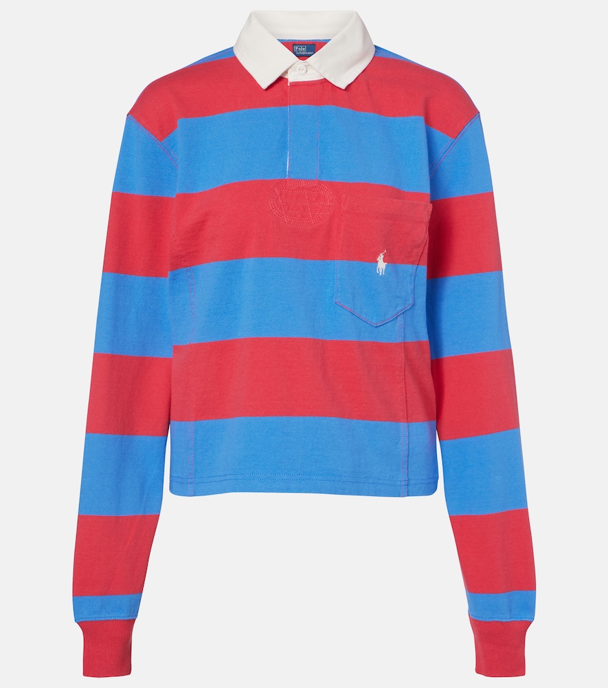 Polo Ralph Lauren Women's Multicoloured Striped Cotton Jersey Polo Shirt UK Size 16 - Mytheresa
