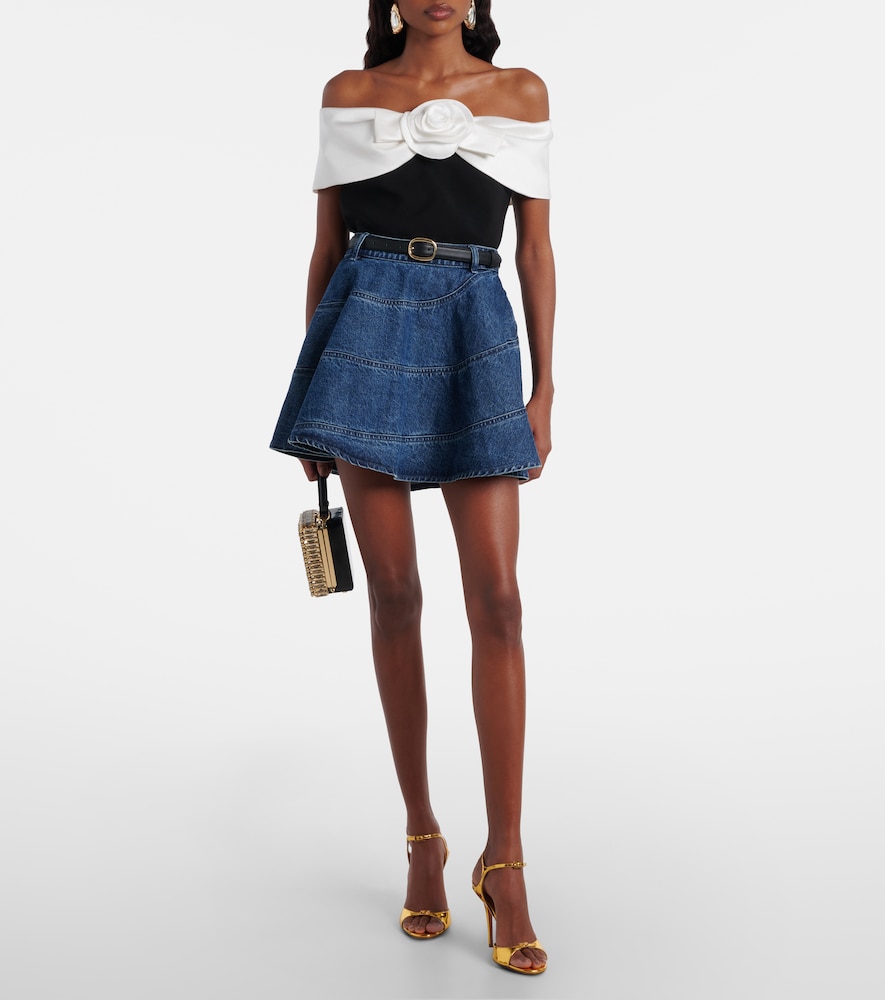  Self-portrait Self-portrait Off-shoulder-top Aus Crêpe 