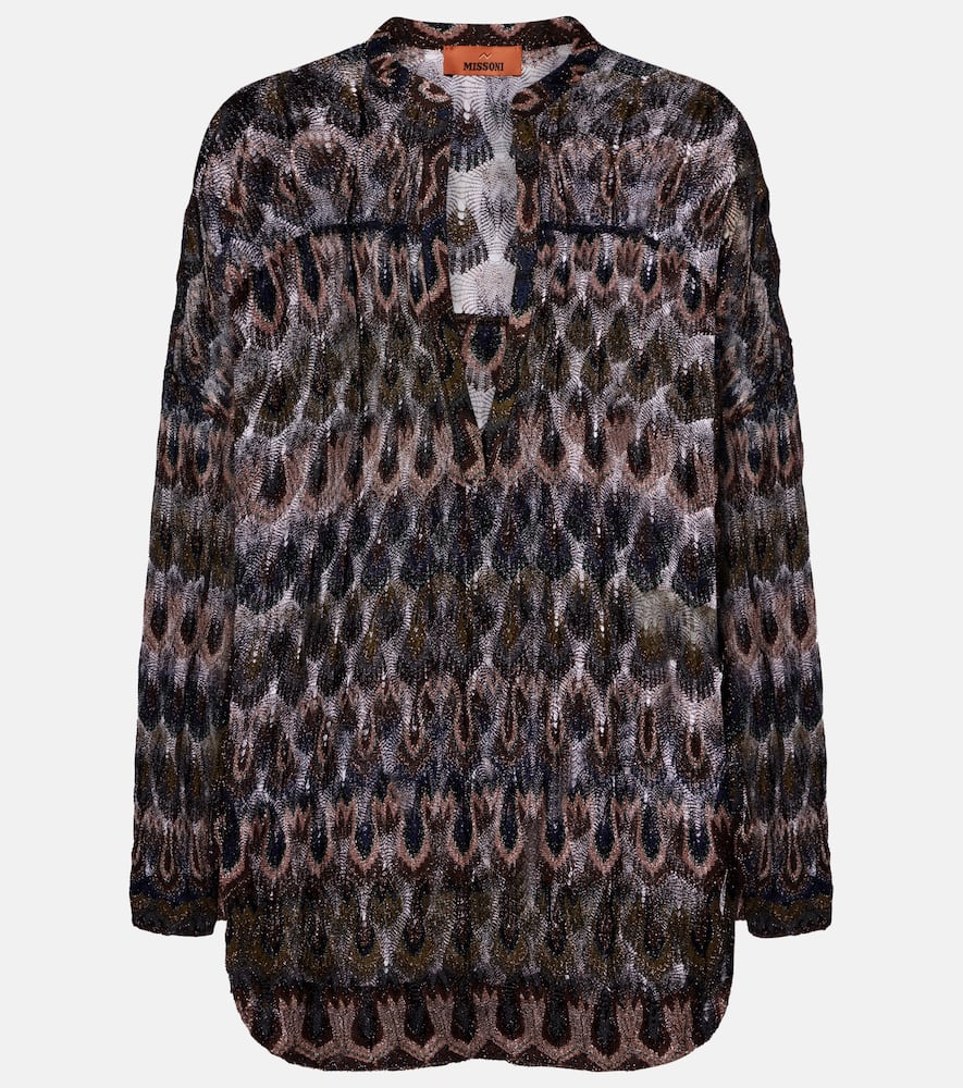 Missoni Lamé Blouse In Brown