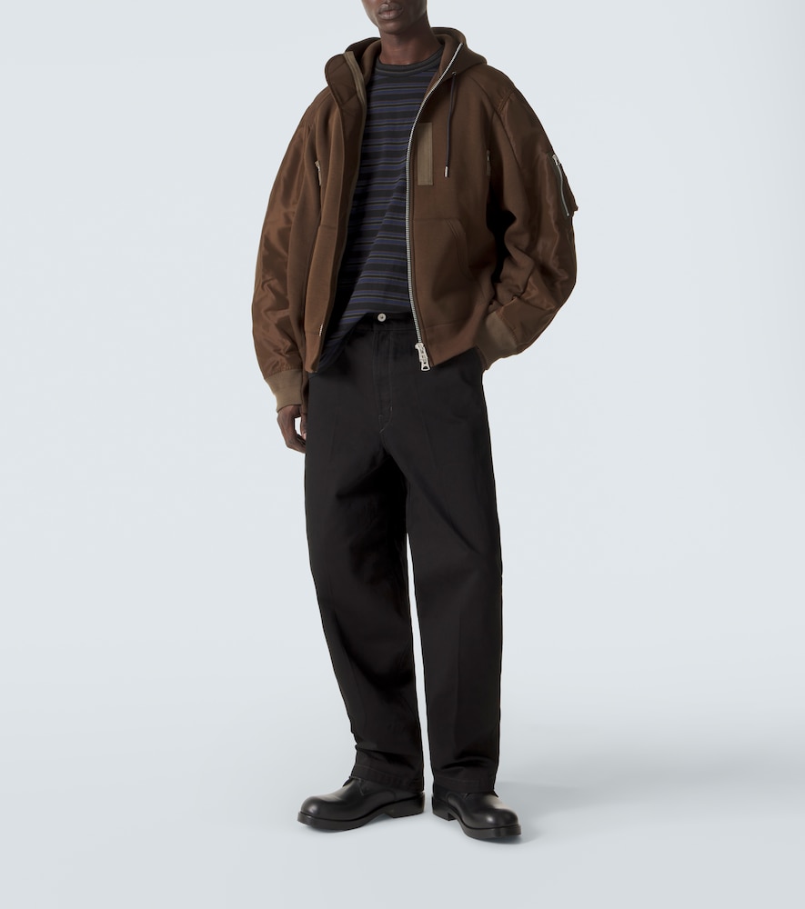 Sacai Cotton-blend and twill hoodie