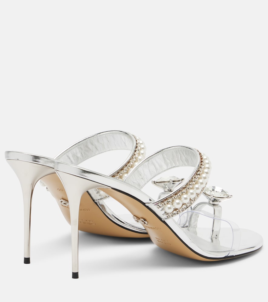  Mach & Mach Mach & Mach Diamond Of Elizabeth 95 Leather Mules 