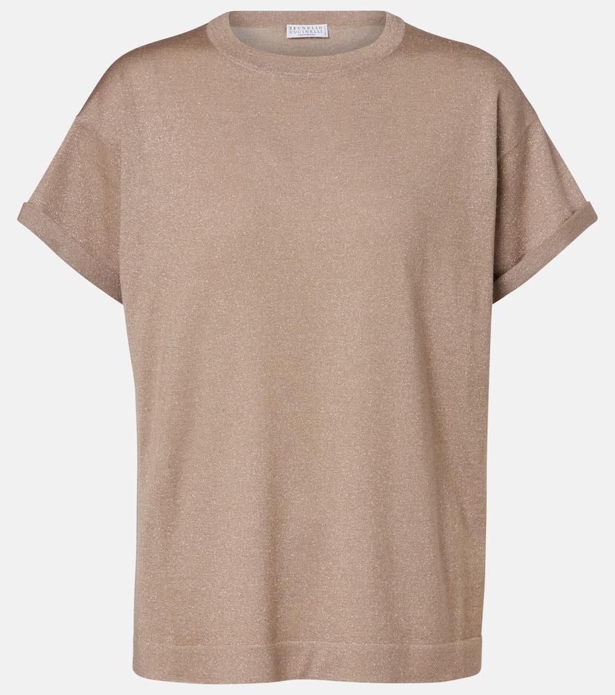 BRUNELLO CUCINELLI Brunello Cucinelli Cashmere and silk-blend T-shirt　Brunello Cucinelli カシミアとシルクブレンド T シャツ
