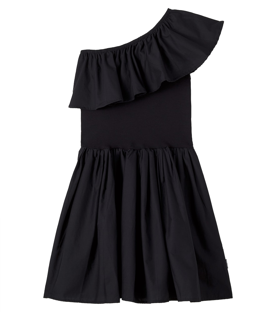 Molo Black Chloey Ruffled Cotton-Blend Dress Y 3/4 - Mytheresa