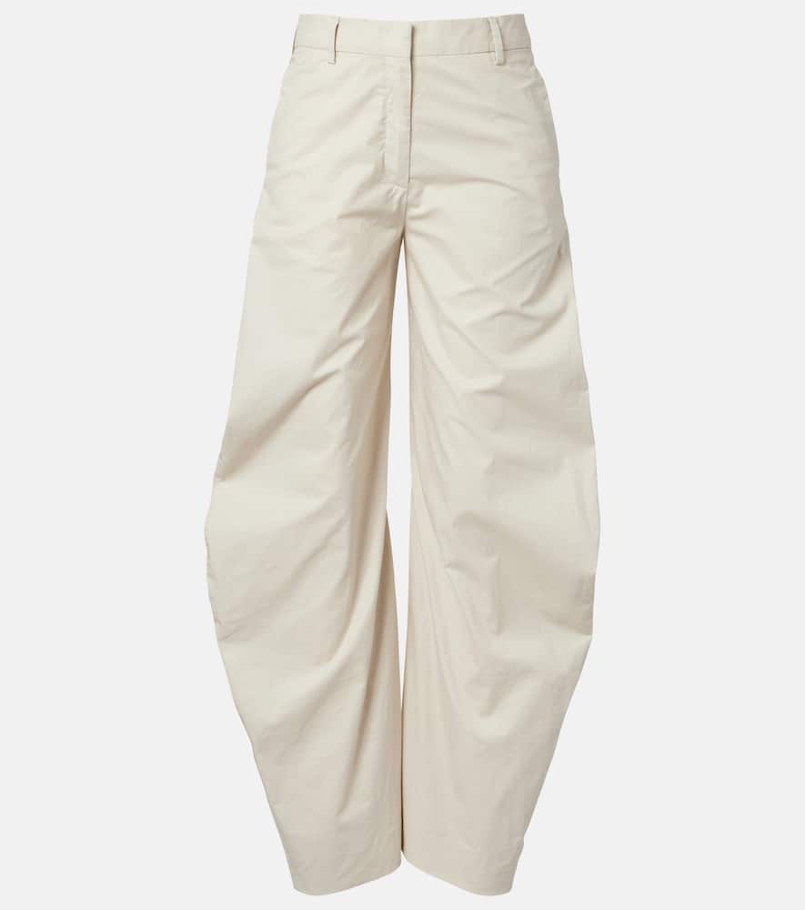 Acne Studios Patty Cotton Barrel-leg Pants In Sand