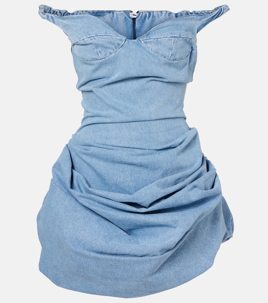 Magda Butrym Gathered off-shoulder denim minidress