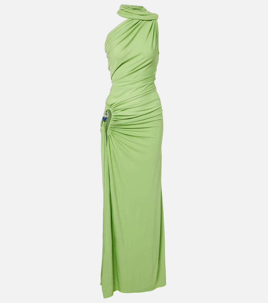 Christopher Esber Cutout embellished draped maxi dress