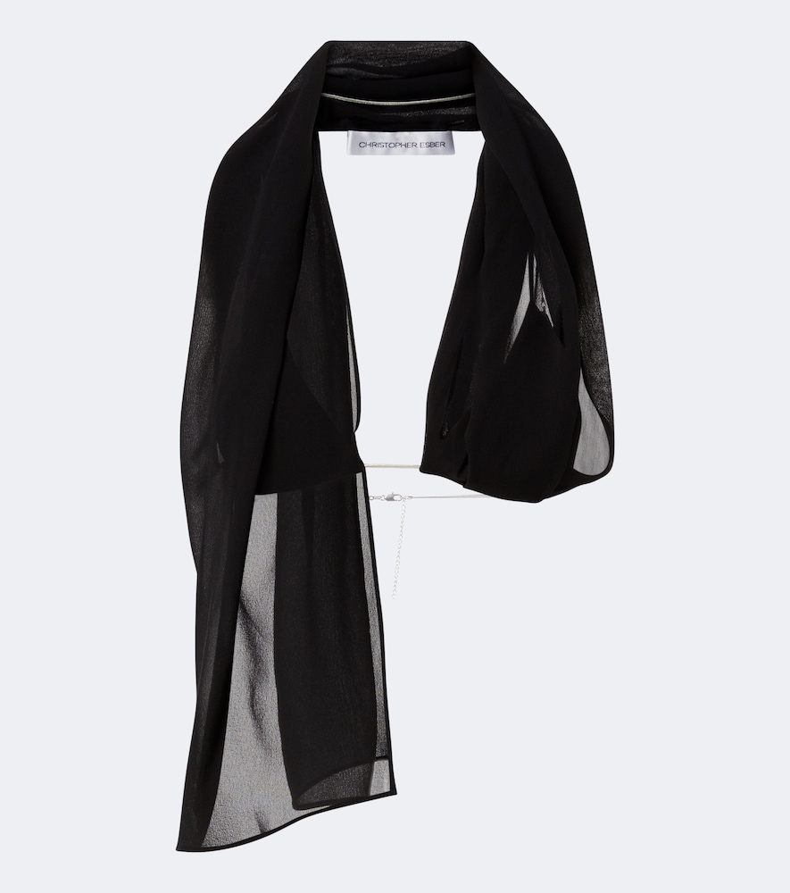 Christopher Esber Women's Black Silk Scarf Bra Top UK Size 6 - Mytheresa