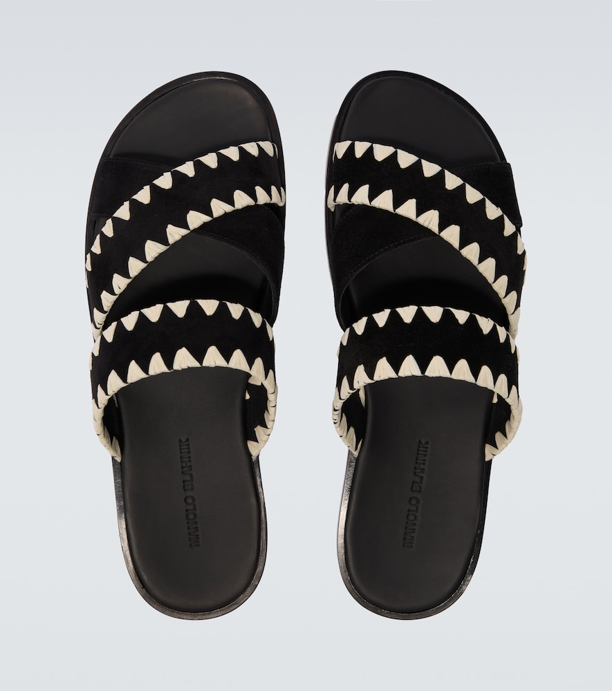  Manolo Blahnik Manolo Blahnik Nello Suede Sandals 