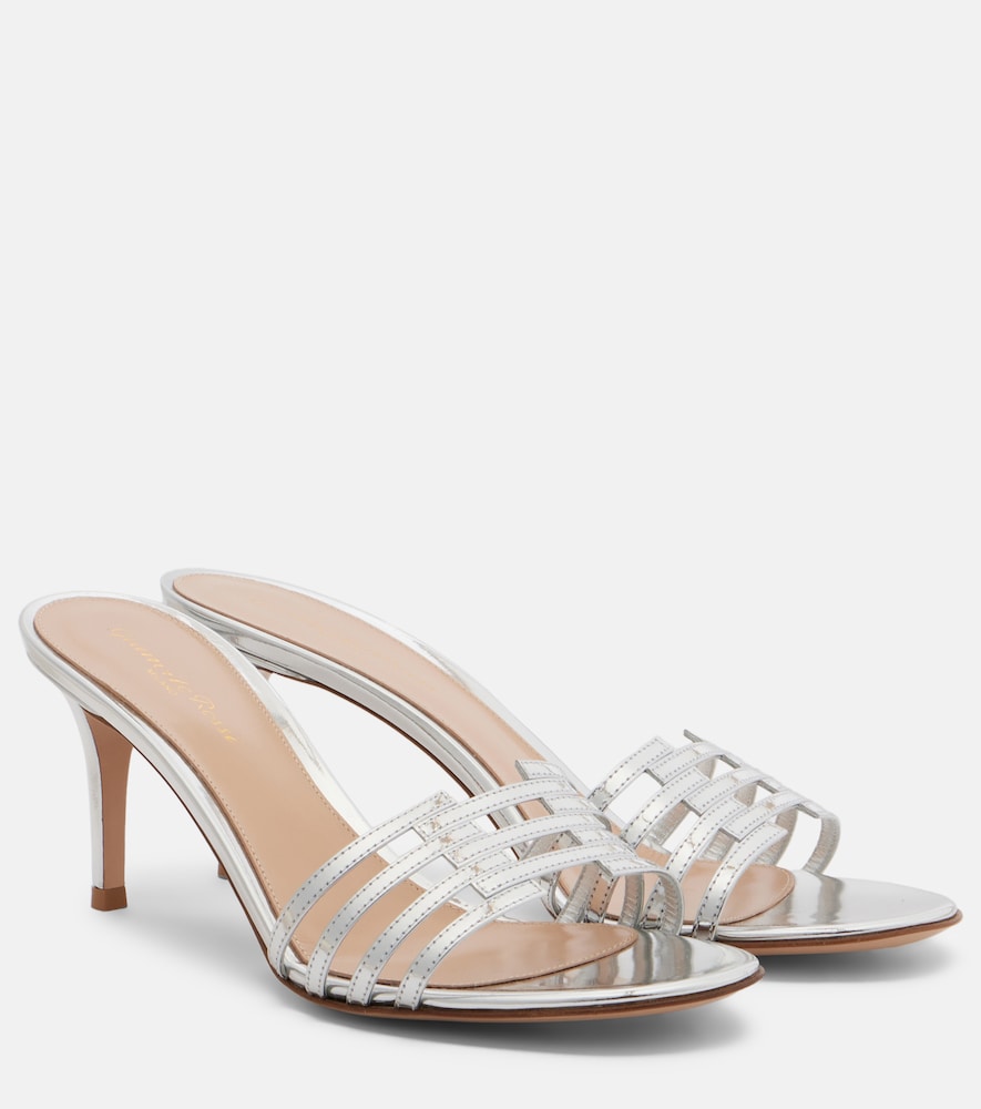 Metallic Leather Mules