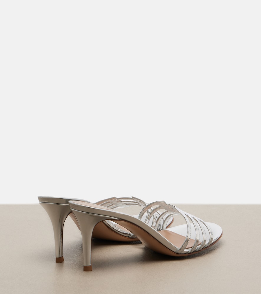 Metallic Leather Mules