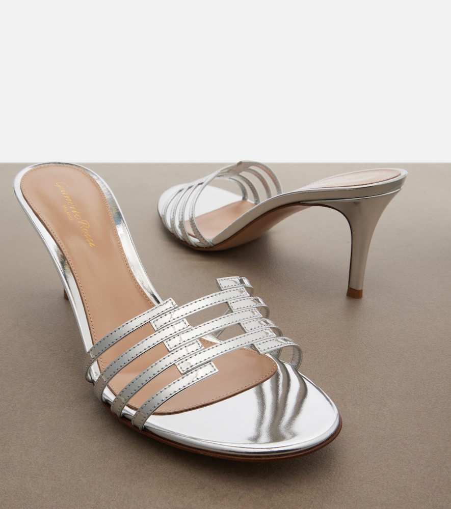 Metallic Leather Mules