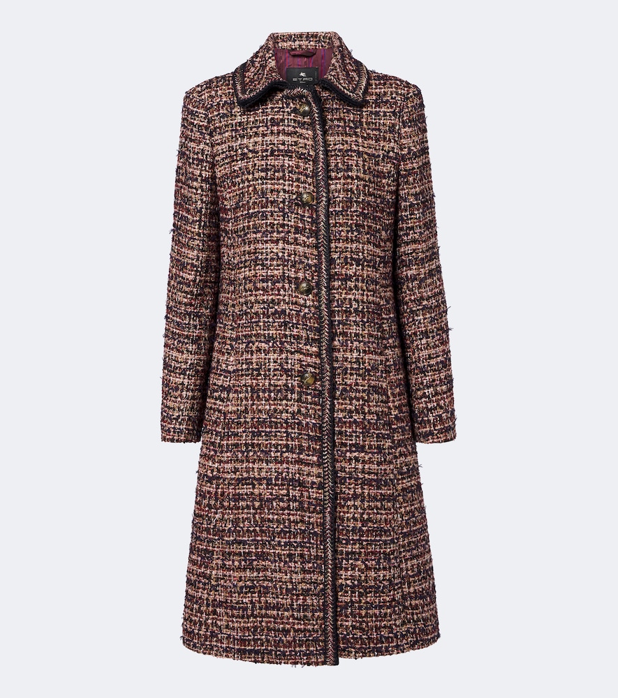 Einreihiger Mantel aus Tweed