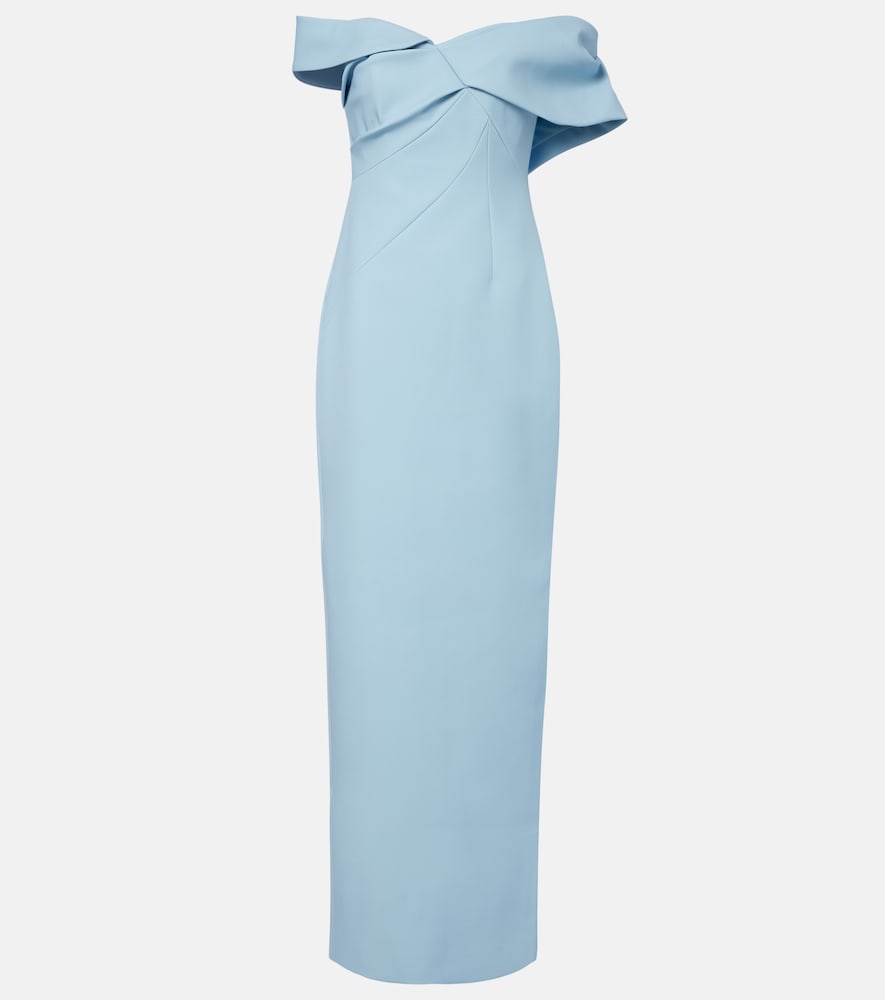 Rachel Gilbert Maddie draped off-shoulder crêpe gown