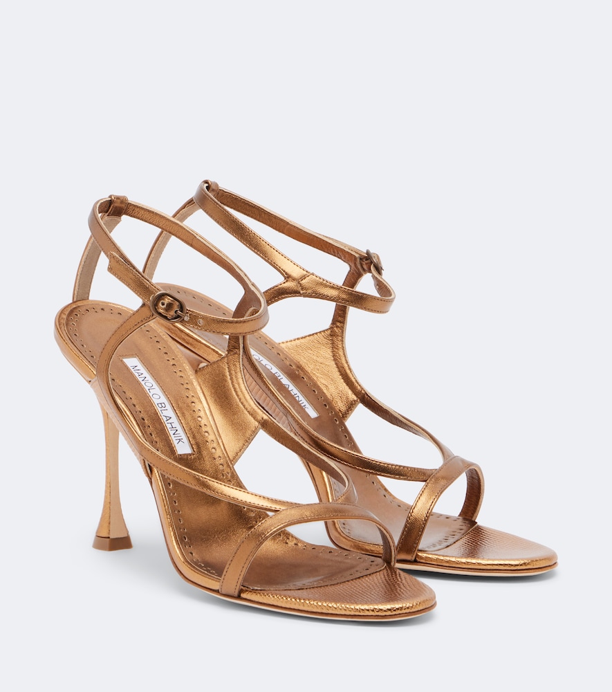 Sandali Tibula in pelle metallizzata
