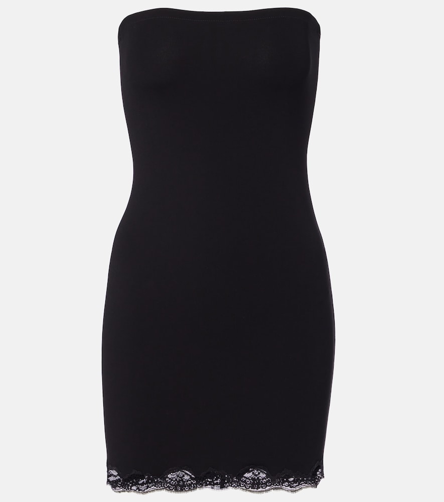 Minikleid aus Jersey mit Spitze