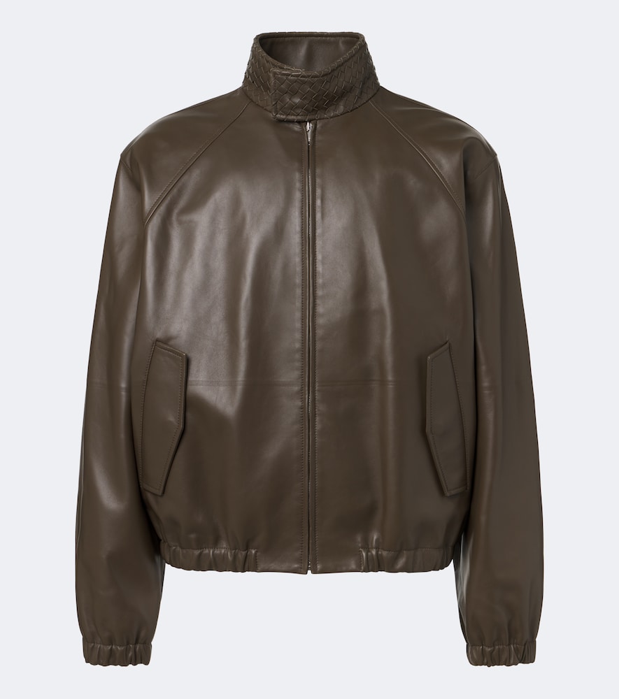 Giacca blouson Intrecciato in pelle