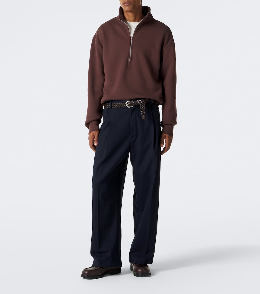 Shire Pleated Cotton Wide-Leg Pants
