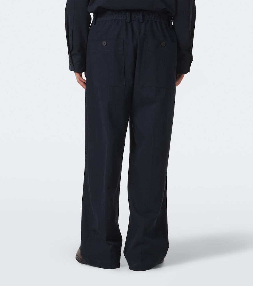 Shire Pleated Cotton Wide-Leg Pants