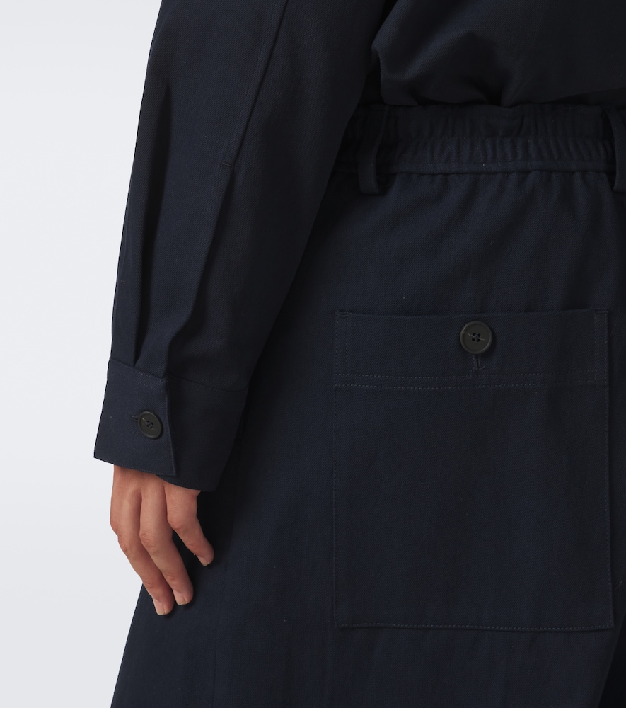 Shire Pleated Cotton Wide-Leg Pants