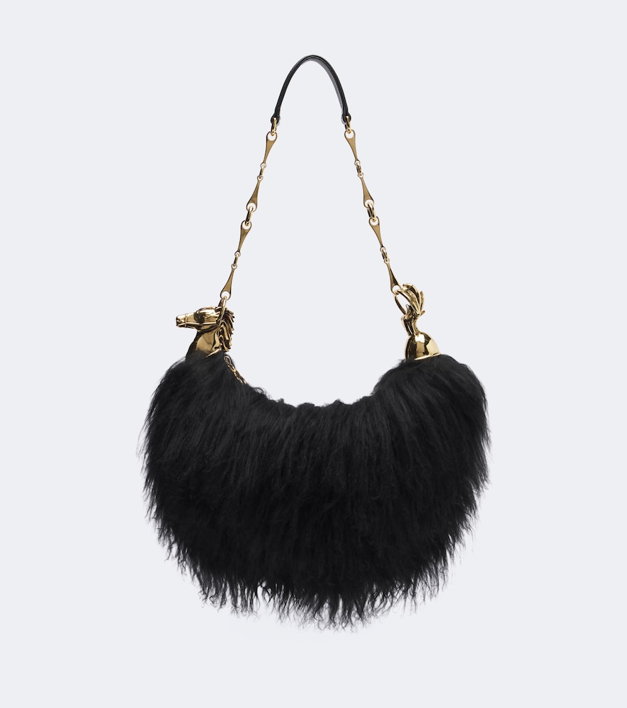 Chloé Schultertasche Chain Horse Large aus Shearling