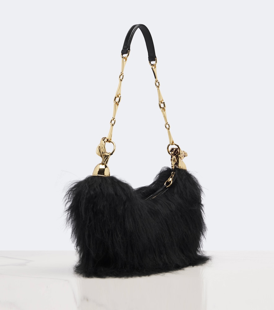 Chloé Chain Horse Large Shearling Shoulder Bag