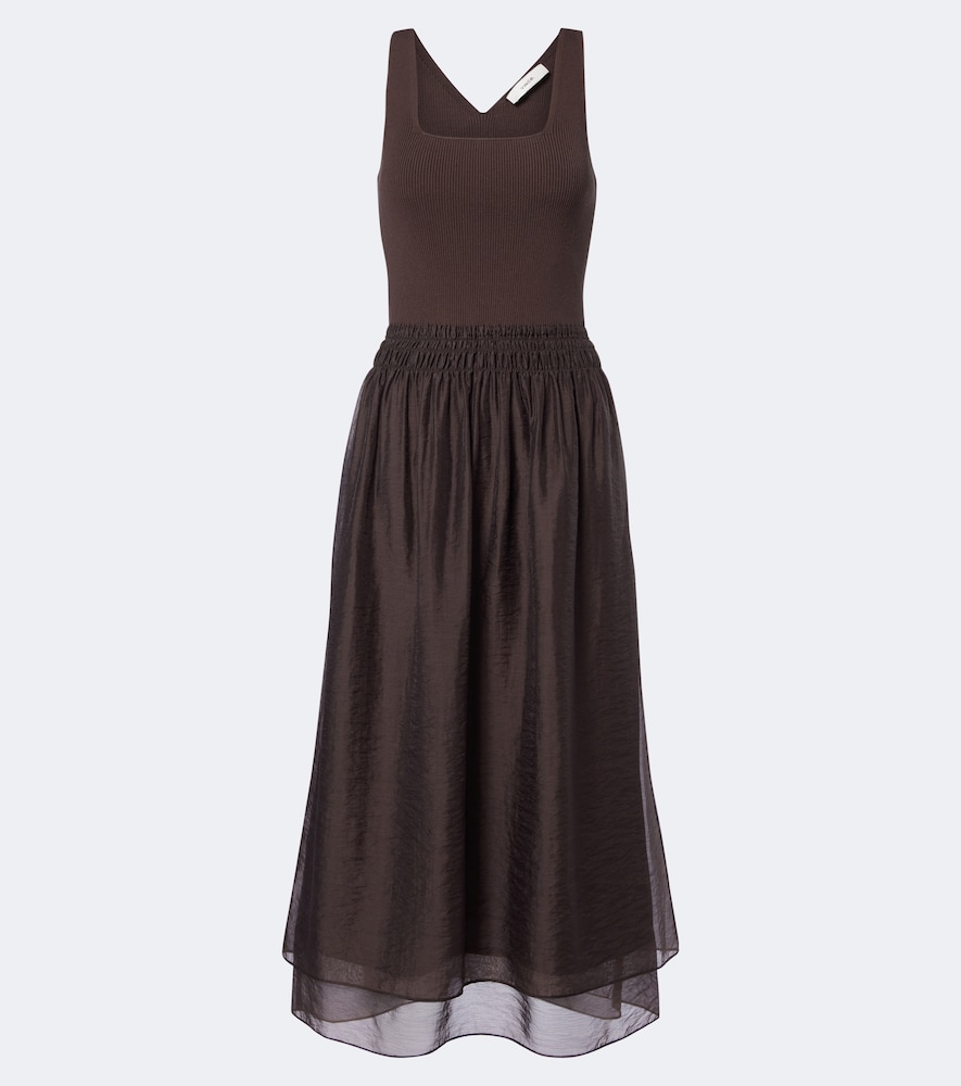 Abito midi in maglia a coste