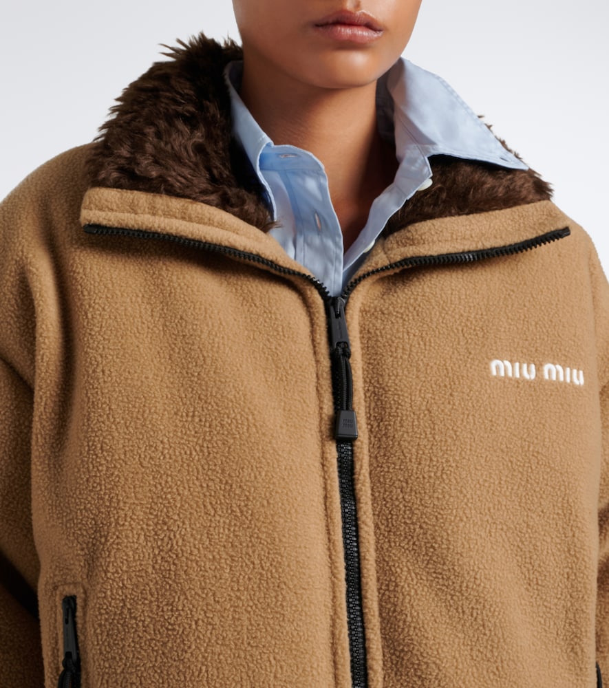 Logo Fleece Down Jacket