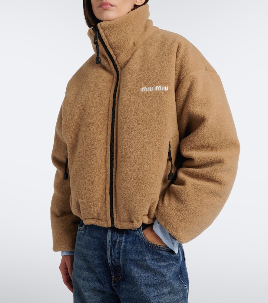 Logo Fleece Down Jacket