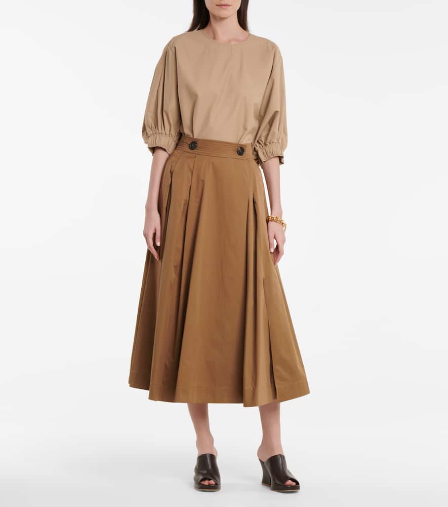 MAX MARA PUEBLO COTTON SATEEN SKIRT,P00539949