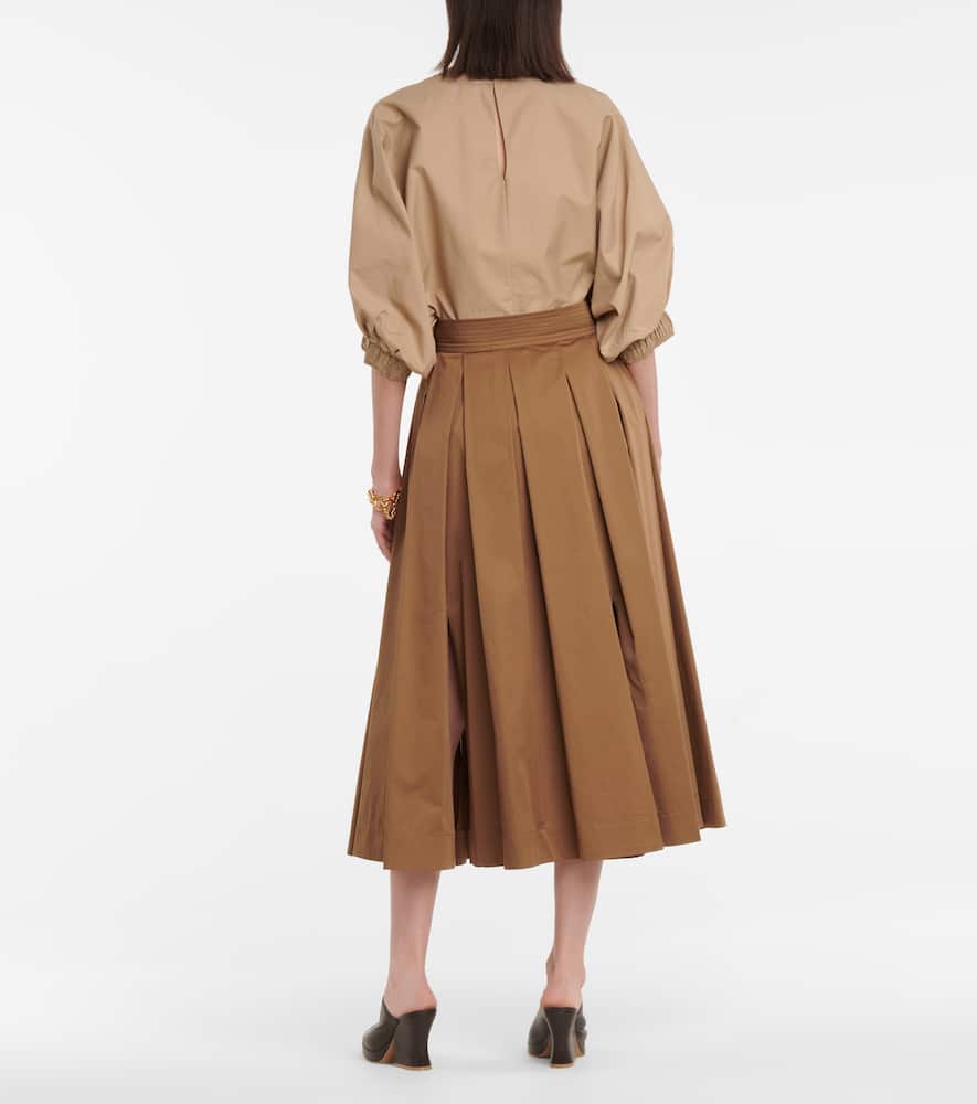 MAX MARA PUEBLO COTTON SATEEN SKIRT,P00539949