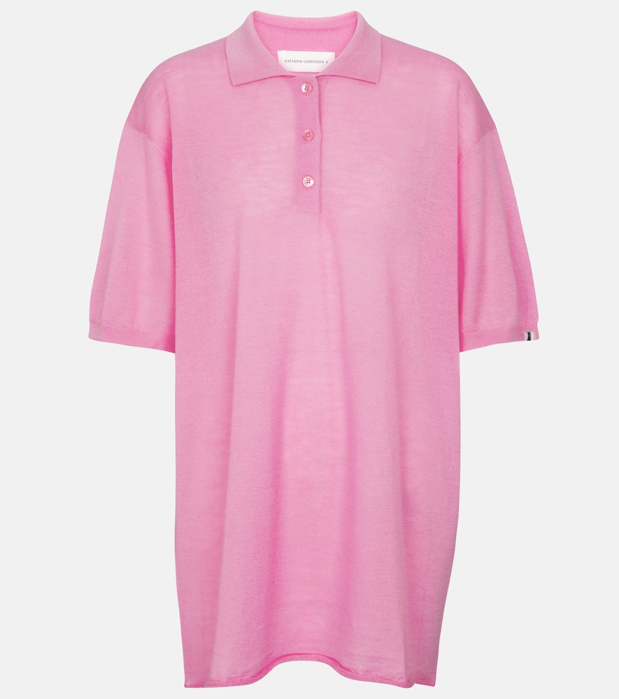 Extreme Cashmere N° 176 Tennis Cashmere Polo Shirt In Rosa