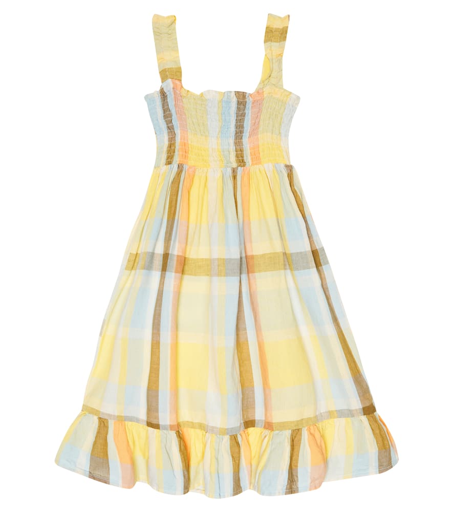 The New Society Roberta Cotton And Linen Dress In Roberta Check