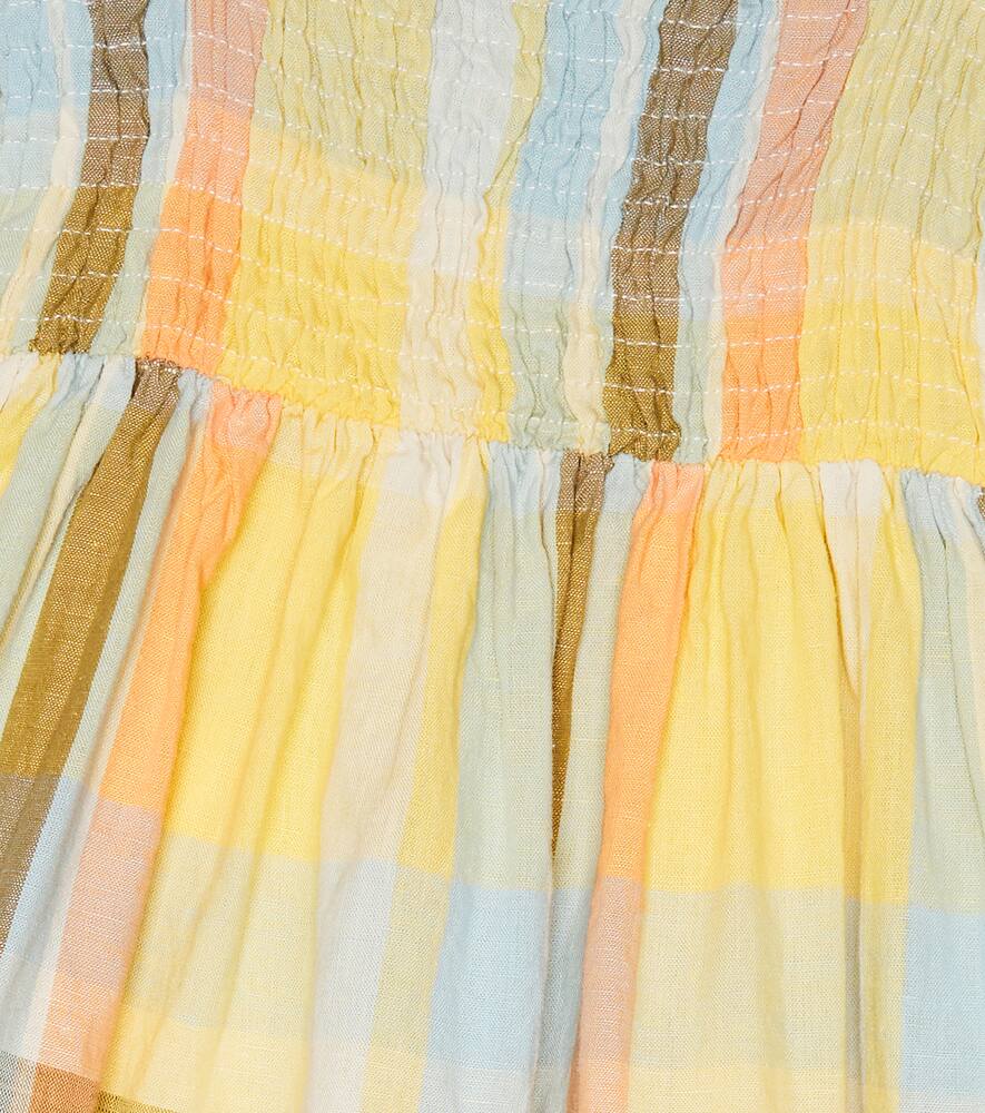 The New Society Roberta Cotton And Linen Dress In Roberta Check