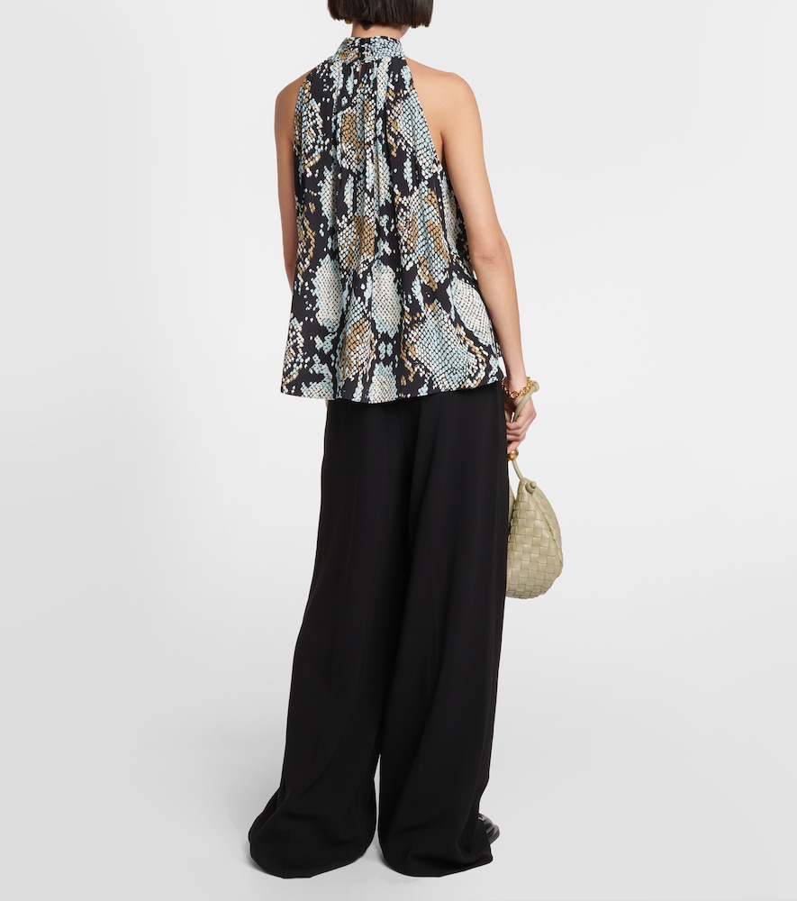 Printed High-Neck Top