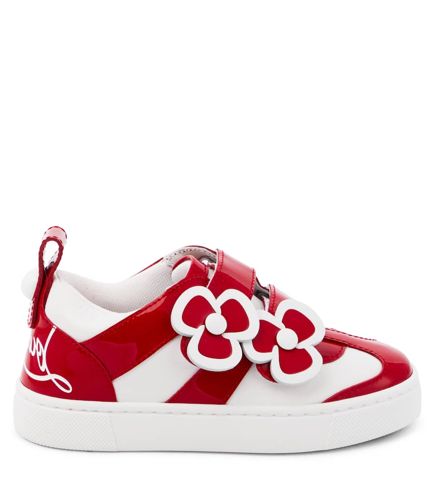 Christian Louboutin Fun Pensa Floral-appliqué Leather Sneakers In White