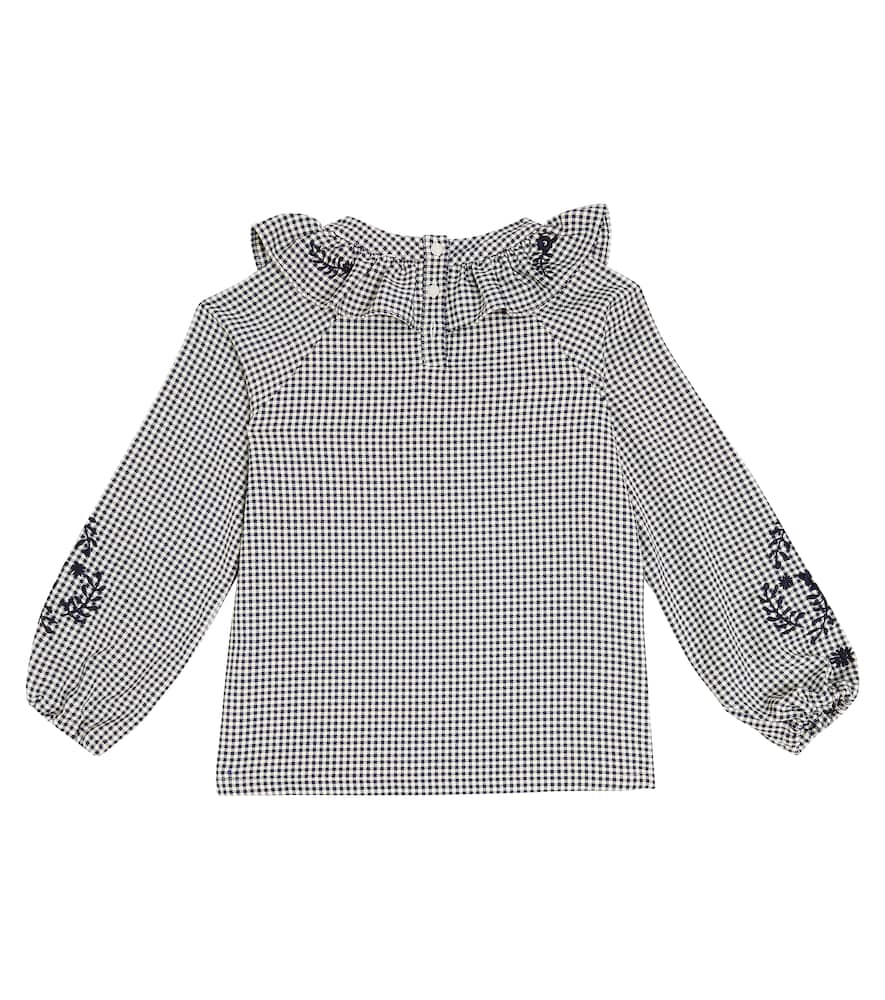 Tartine Et Chocolat Embroidered Checked Blouse In Multicoloured