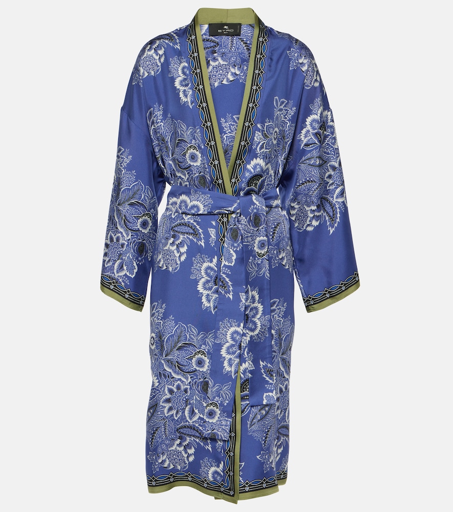 ETRO Etro Printed silk twill robe　エトロ プリント シルクツイル ローブ