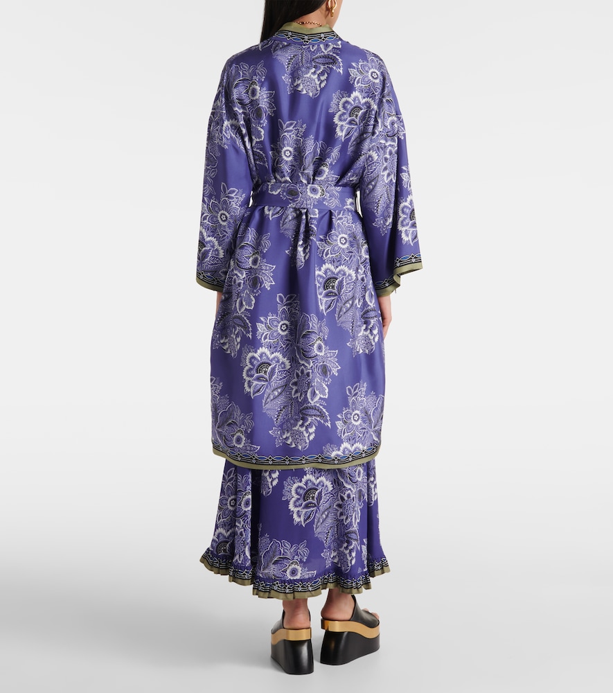  Etro Etro Bata De Sarga De Seda Estampada 