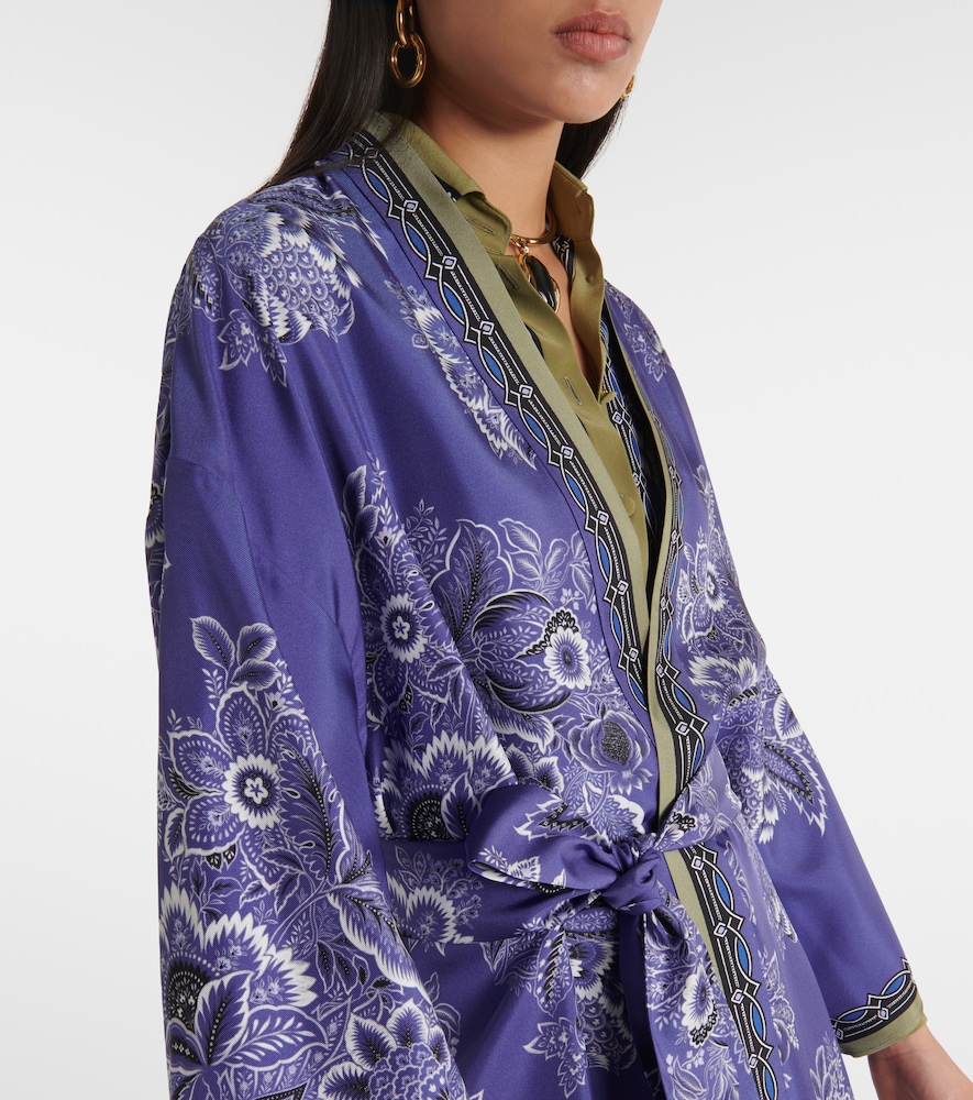  Etro Etro Bata De Sarga De Seda Estampada 