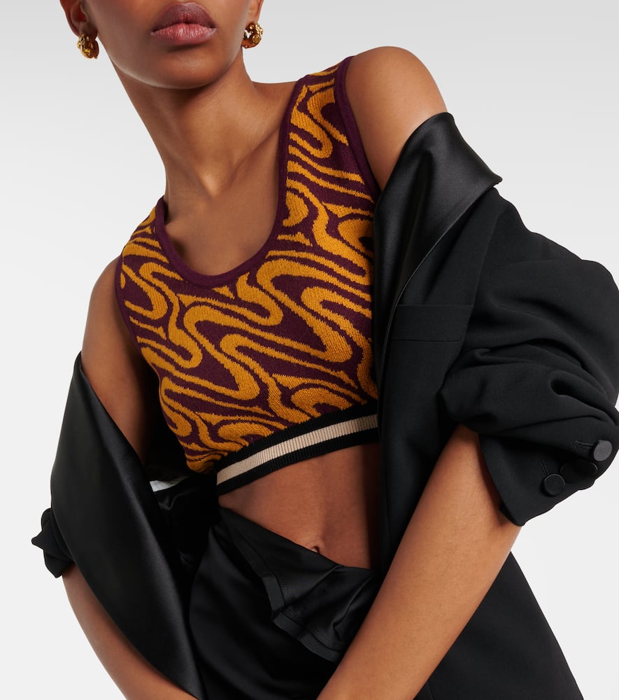 Dries Van Noten Printed Crop Top In Multicoloured