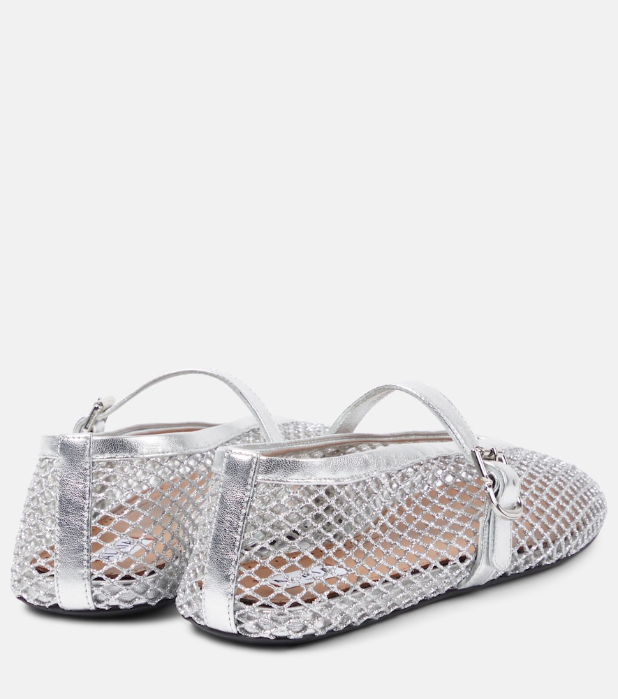  Alaia Alaã¯a Metallic Fishnet Mary Jane Flats 