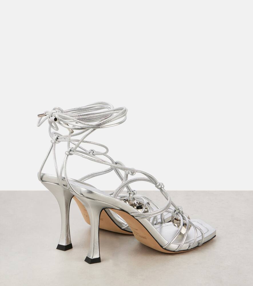 Jimmy Choo Jemma 90 Metallic Nappa Leather Sandals In Silver