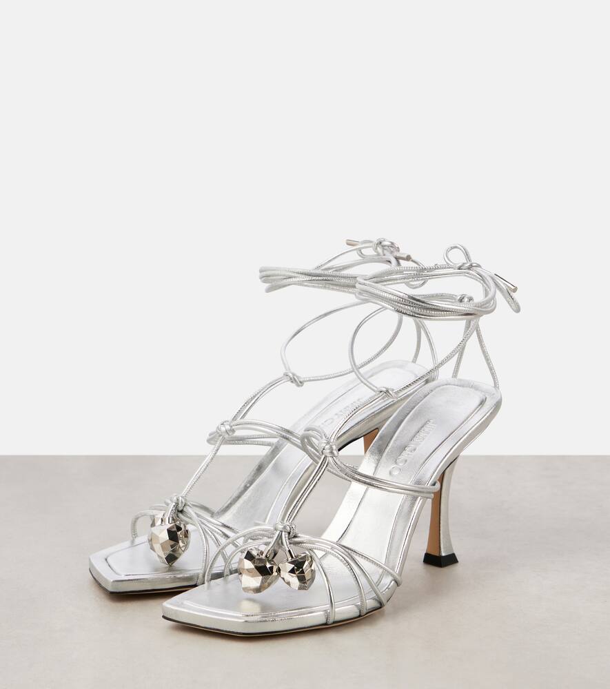 Jimmy Choo Jemma 90 Metallic Nappa Leather Sandals In Silver