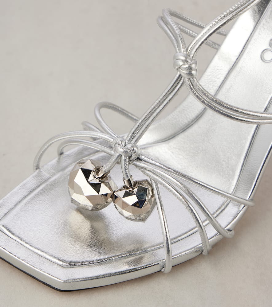 Jimmy Choo Jemma 90 Metallic Nappa Leather Sandals In Silver