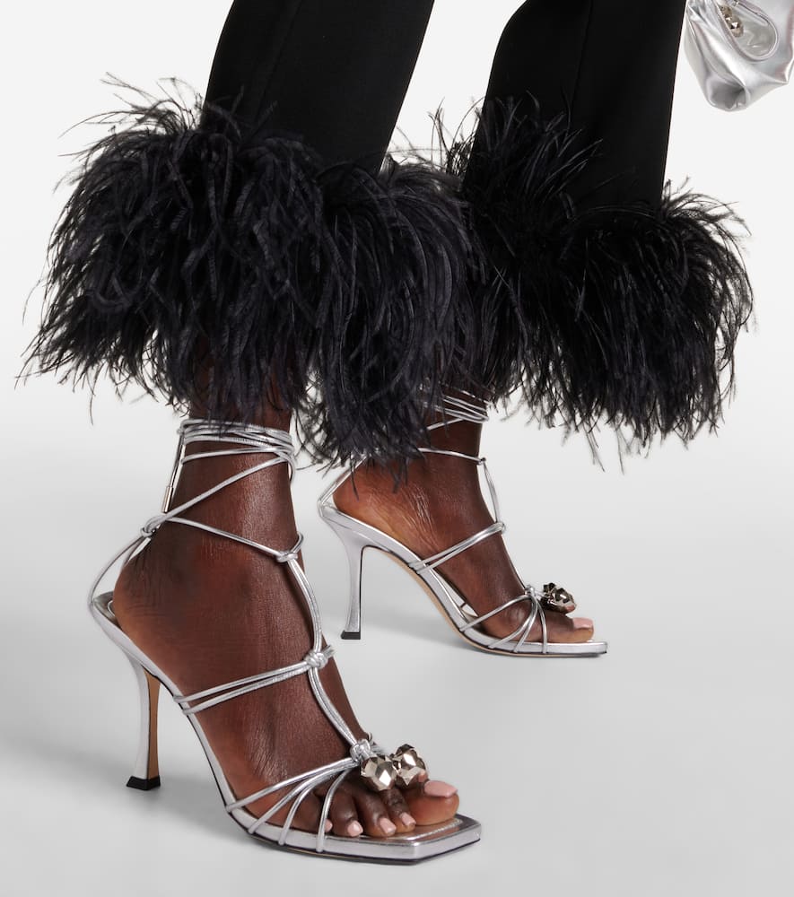 Jimmy Choo Jemma 90 Metallic Nappa Leather Sandals In Silver