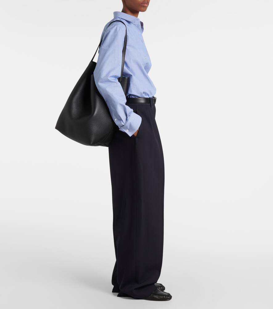 The Row Park Large N/s Leather Tote Bag In Black