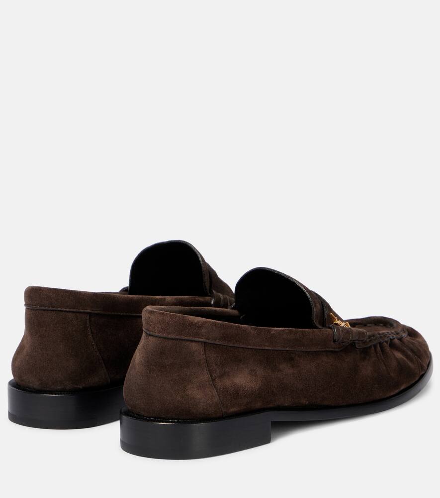 Saint Laurent Suede "laurent" Loafer In Brown