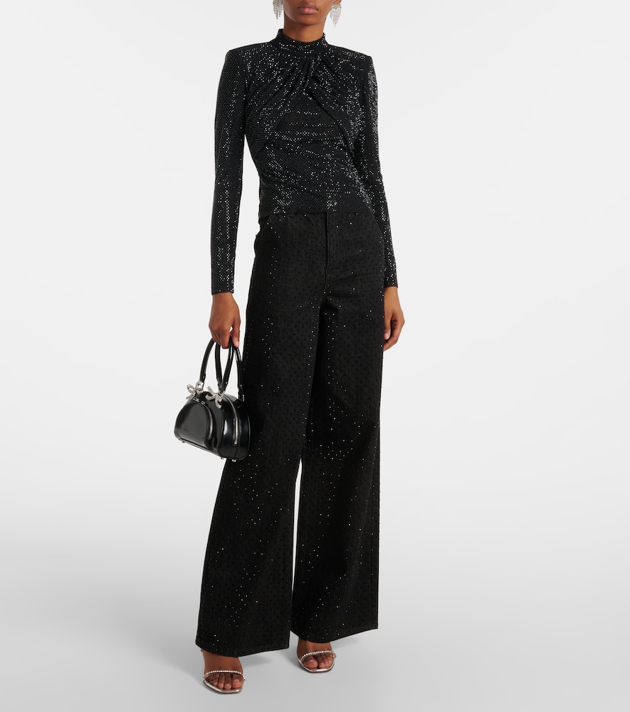  Self-portrait Self-portrait Embellished Mesh Top 