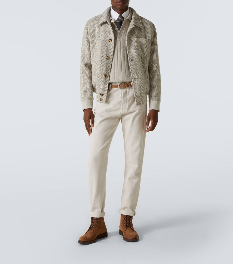 Brunello Cucinelli High-rise Straight Jeans In Grey